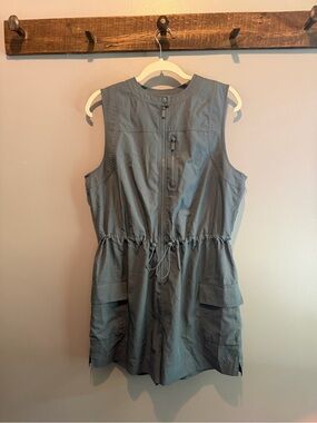 Sleeveless Utility Romper in Slate Gray